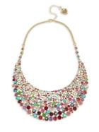 Betsey Johnson Goldtone And Mixed Stone Statement Bib Necklace