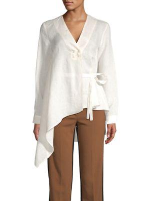 Marella Asymmetrical Linen Blouse
