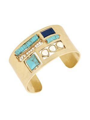 Lucky Brand Land And Sea Wide Mixed-stone Cuff