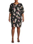 Vince Camuto Plus Plus Floral Dolman-sleeve Dress