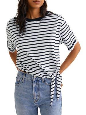Mango Striped Knot Cotton Tee