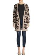 Design Lab Leopard Printed Open Cardigan