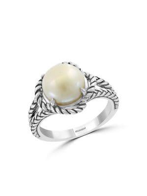 Effy 925 Sterling Silver & 9mm White Pearl Ring
