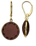 Lord & Taylor Smoky Quartz Earrings In 14k Yellow Gold