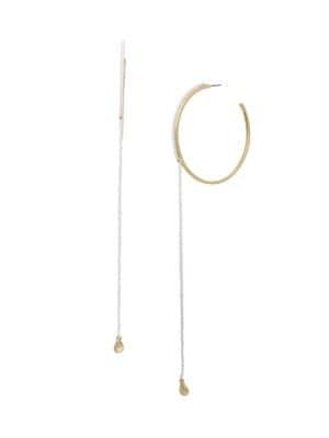 Bcbgeneration Beachcomber Goldtone & Crystal Seed Bead Hoop Earrings