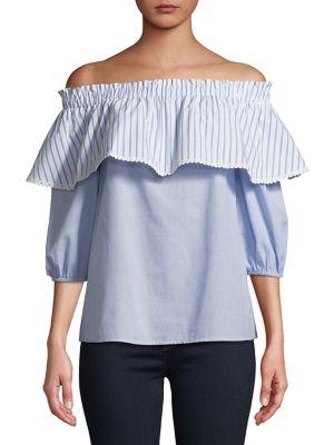 Kensie Striped Off-the-shoulder Top