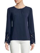 Michael Michael Kors Lace-embroidered Cuff Top