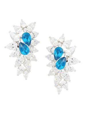 Nadri Allegro Rhodium-plated And Cubic Zirconia Cluster Earrings