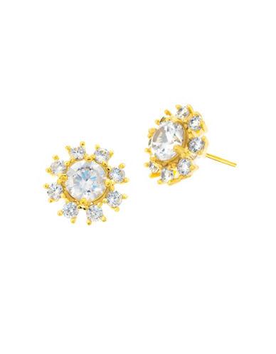 Crislu Florettes Cubic Zirconia And Goldplated Sterling Silver Stud Earrings
