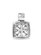 Lord & Taylor Sterling Silver Cross On Square Pendant
