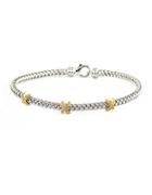 Effy Balissima Sterling Silver, Diamond And 14k Yellow Gold Braided Tennis Bracelet