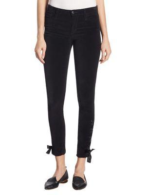 Joe's Jeans Icon Lace-up Velvet Skinny Ankle Jeans