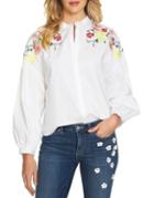 Cece Embroidered Floral Blouse