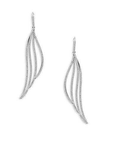 Nadri Cubic Zirconia And Silvertone Pave Statement Earrings
