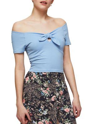 Miss Selfridge Off-the-shoulder Bunny-tie Top