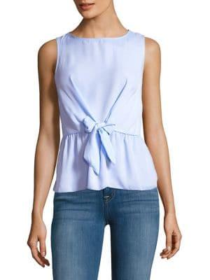 Miss Selfridge Peplum Tie-front Top