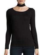 Design Lab Lord & Taylor Cutout Ribbed Sweater