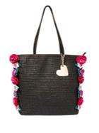 Betsey Johnson Gypsy Floral Straw Tote