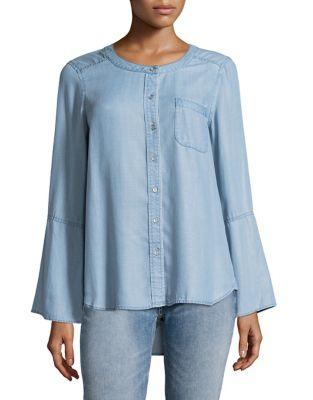 Two By Vince Camuto Bell Sleeve Button-down Top