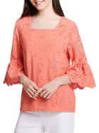 Calvin Klein Laser Cut Flare Sleeve Blouse