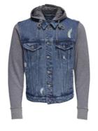 Only And Sons Hooded Denim Jacket