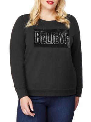 Rebel Wilson X Angels Plus Sequined Graphic Sweatshirt