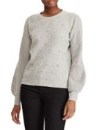 Lauren Ralph Lauren Beaded Bishop-sleeve Sweater