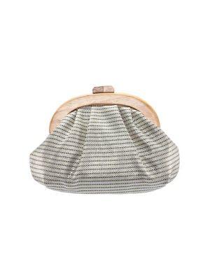 Nina Laguna Shimmery Wooden Frame Clutch
