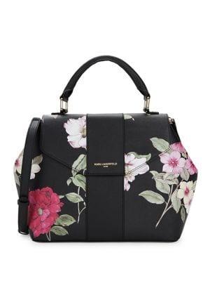 Karl Lagerfeld Paris Paris Floral Leather Satchel