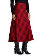 Lauren Ralph Lauren Plaid A-line Midi Skirt