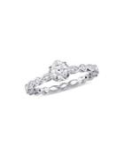 Sonatina 14k White Gold And Diamond Raised Scalloped Engagement Ring With Marquise Design Gallery