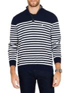 Nautica Half-zip Mockneck Striped Navtech Sweater