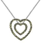 Designs Sterling Silver & Marcasite Orbital Heart Pendant Necklace