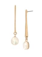 Lord Taylor Faux Pearl And Crystal Linear Drop Earrings