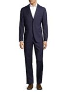 Black Brown Windowpane Printed Suit