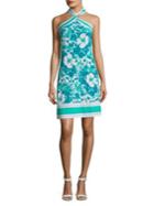 Michael Michael Kors Spring Twist-neck Floral Dress