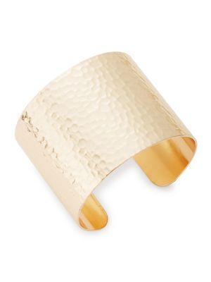 Design Lab Lord & Taylor Wide Textured Goldtone Bangle