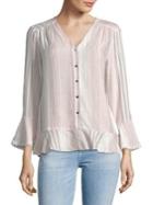 Ivanka Trump Varigated Stripe Bell-sleeve Top