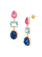 Lord & Taylor Goldplated And Druzy Stone Drop Earrings