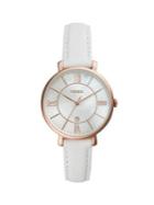 Fossil Jacqueline 3-hand Date Stainless Steel & Leather-strap Watch