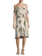 Cece Pink Sands Cold-shoulder Wrap Dress