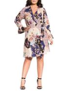 City Chic Plus Grandiose Printed Self-tie Dress