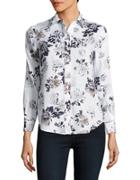 Lord & Taylor Petite Floral Linen Shirt