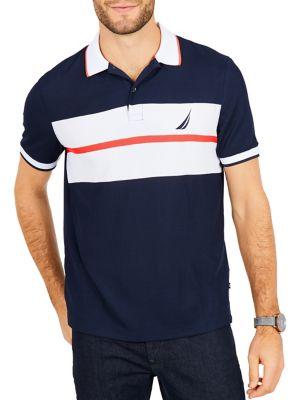 Nautica Classic-fit Moisture-wicking Chest-stripe Polo