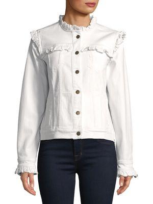 Karl Lagerfeld Paris Ruffled Denim Jacket