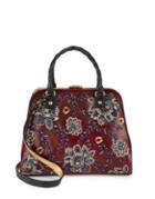 Patricia Nash Embroidered Leather Satchel