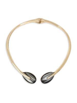 Robert Lee Morris Soho Hinged Teardrop Stone Tip Collar Necklace