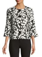 Karl Lagerfeld Paris Bell-sleeve Floral Jacket