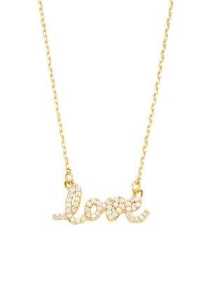 Kate Spade New York Goldtone Pave Love Necklace