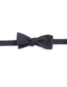 Black Brown Textured Dotted Silk Bow Tie